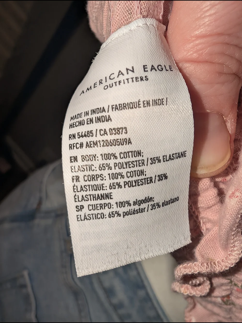 American Eagle Outfitters Blush Pink Smocked Ruffle Crop Top - Picture 5 of 6